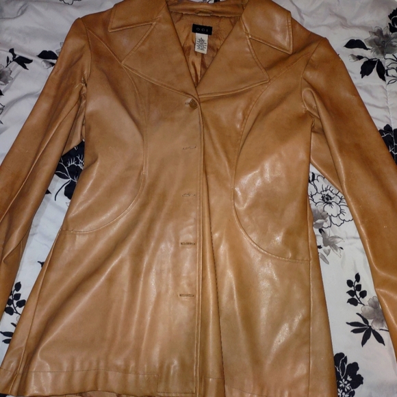 Vintage Tan Vinyl Jacket - Picture 1 of 8